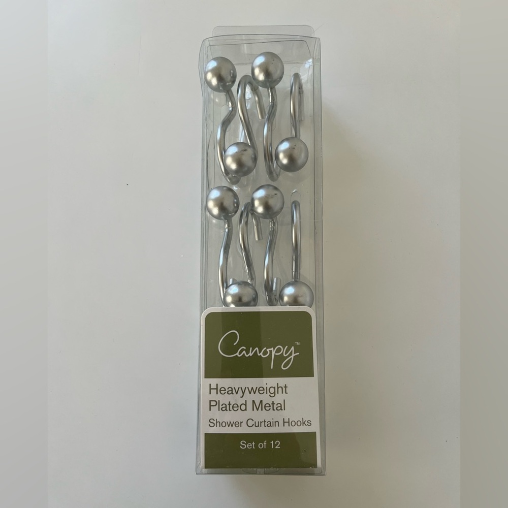 BRAND NEW Set of Silver Shower Curtain Hooks